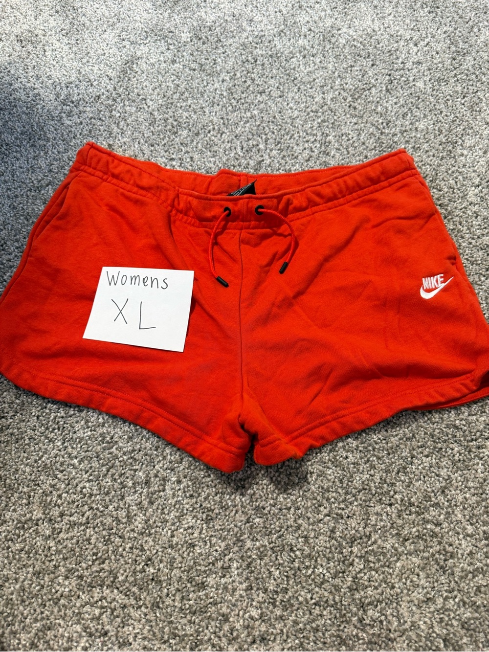 Nike Women's Bright Red Athletic Lounge Shorts with Drawstring